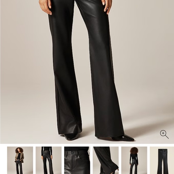 GAP High Rise Flare Jeans - Black Vegan Leather - Picture 2 of 10